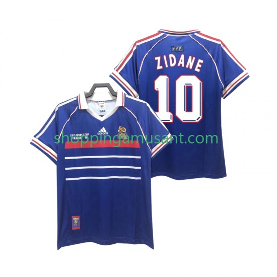 Maillot de Foot France ZIDANE 10 Rétro Homme Domicile 1998 Manche Courte