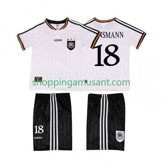 Maillot de Foot Allemagne KLINSMANN 18 1996 Rétro Enfant Domicile Manche Courte