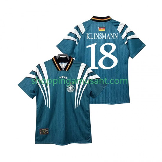 Maillot de Foot Allemagne KLINSMANN 18 1996 Rétro Homme Extérieur Manche Courte
