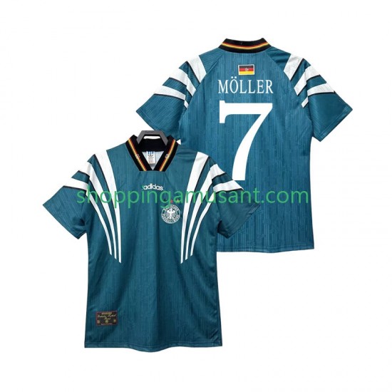 Maillot de Foot Allemagne MOLLER 7 1996 Rétro Homme Extérieur Manche Courte