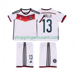 Maillot de Foot Allemagne MULLER 13 2014 Rétro Enfant Domicile Manche Courte