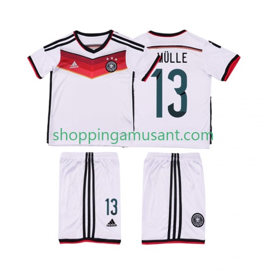 Maillot de Foot Allemagne MULLER 13 2014 Rétro Enfant Domicile Manche Courte