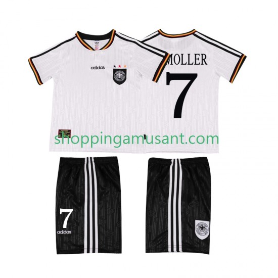 Maillot de Foot Allemagne Moller 7 1996 Rétro Enfant Domicile Manche Courte