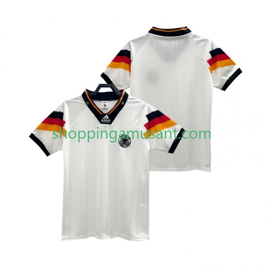 Maillot de Foot Allemagne 1992 Rétro Homme Domicile Manche Courte