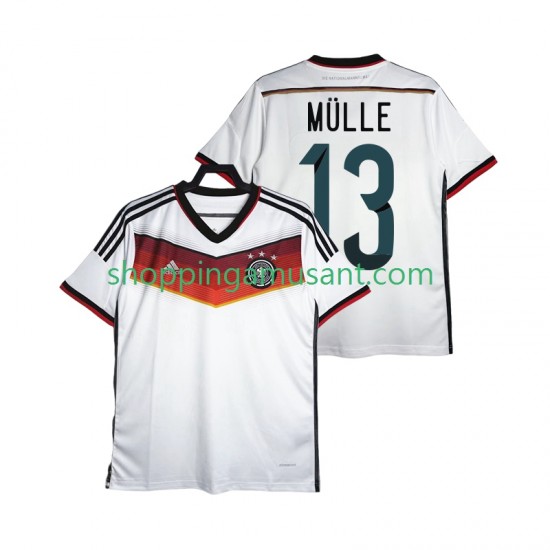 Maillot de Foot Allemagne MULLER 13 2014 Rétro Homme Domicile Manche Courte