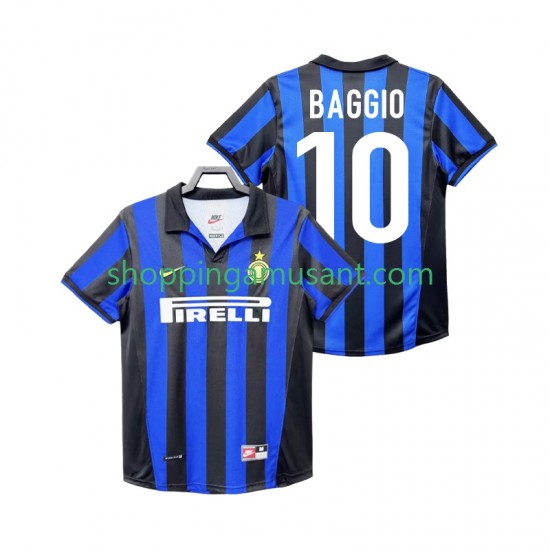 Maillot de Foot Inter Milan BAGGIO 10 Rétro Homme Domicile 1999 1998 Manche Courte