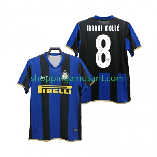 Maillot de Foot Inter Milan Ibrahimović 8 Champions League 2009 Rétro Homme Domicile 2008 Manche Courte