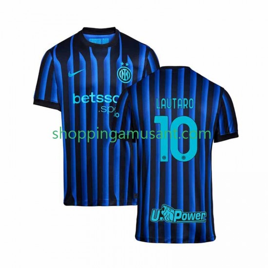 Maillot de Foot Inter Milan Lautaro Martinez 10 Homme Domicile 2025-2026 Manche Courte