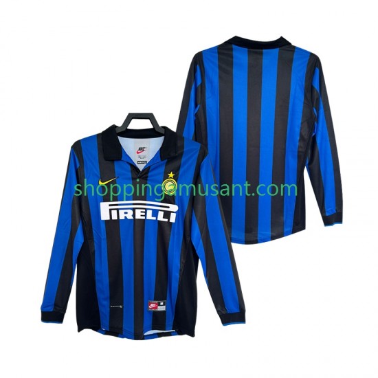 Maillot de Foot Inter Milan Rétro Homme Domicile 1999 1998 Manche Longue