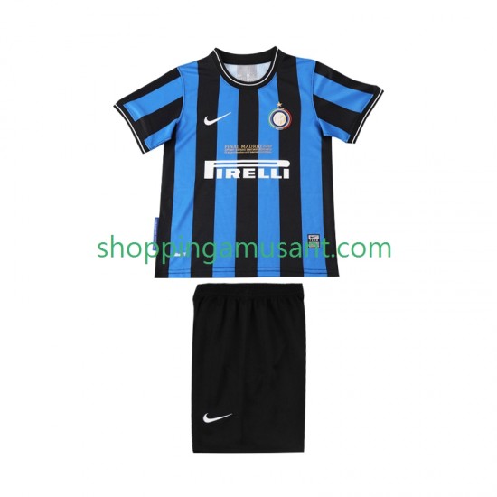 Maillot de Foot Inter Milan 2009 Rétro Enfant Domicile 2010 Manche Courte