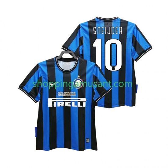 Maillot de Foot Inter Milan SNEIJDER 10 2009 Rétro Homme Domicile 2010 Manche Courte