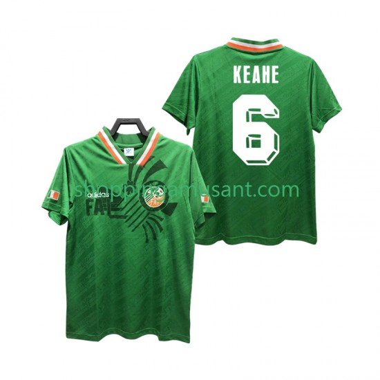 Maillot de Foot Irlande KEAHE 6 Rétro Homme Domicile 1994 Manche Courte