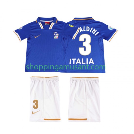 Maillot de Foot Italie MALDINI 3 1996 Rétro Enfant Domicile Manche Courte