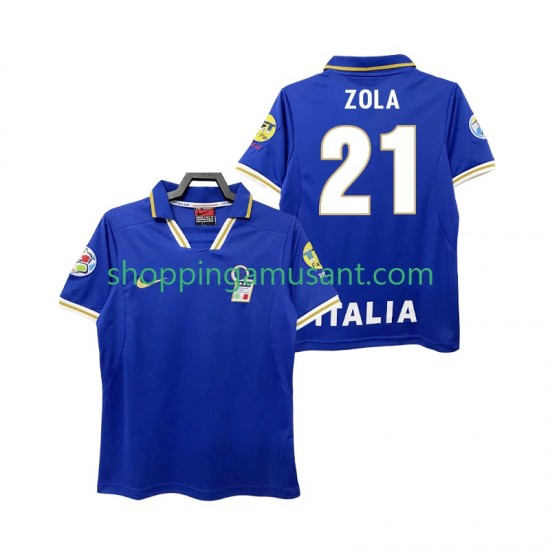 Maillot de Foot Italie ZOLA 21 1996 Rétro Homme Domicile Manche Courte
