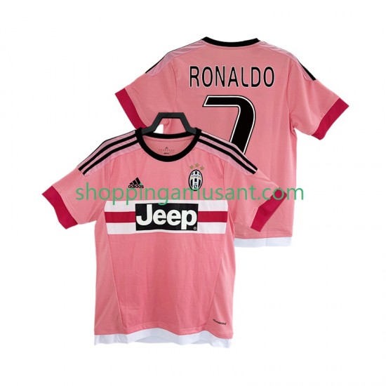Maillot de Foot Juventus Cristiano Ronaldo 7 2016 2017 Rétro Homme Extérieur Manche Courte