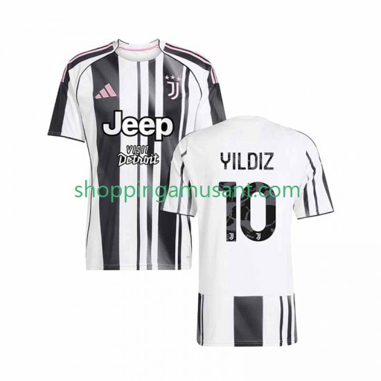 Maillot de Foot Juventus Kenan Yildiz 10 Homme Domicile 2025-2026 Manche Courte