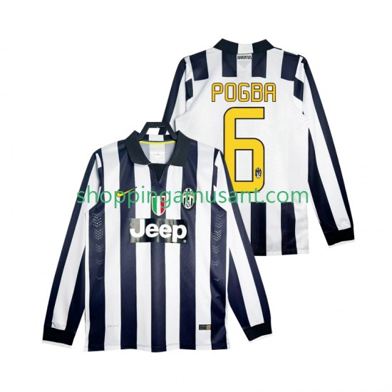 Maillot de Foot Juventus Pogba 6 2014 2015 Rétro Homme Domicile Manche Longue