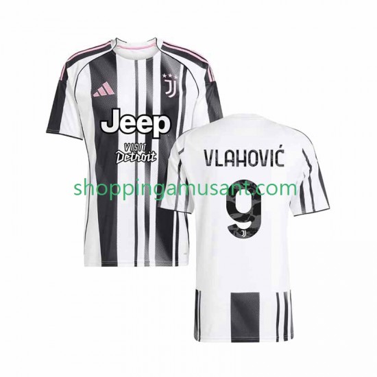 Maillot de Foot Juventus Vlahovic 9 Homme Domicile 2025-2026 Manche Courte