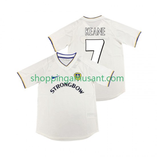 Maillot de Foot Leeds United KEANE 7 2000 2001 Rétro Homme Domicile Manche Courte