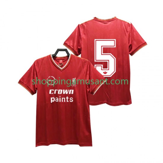 Maillot de Foot Liverpool 5 1985 1986 Rétro Homme Domicile Manche Courte