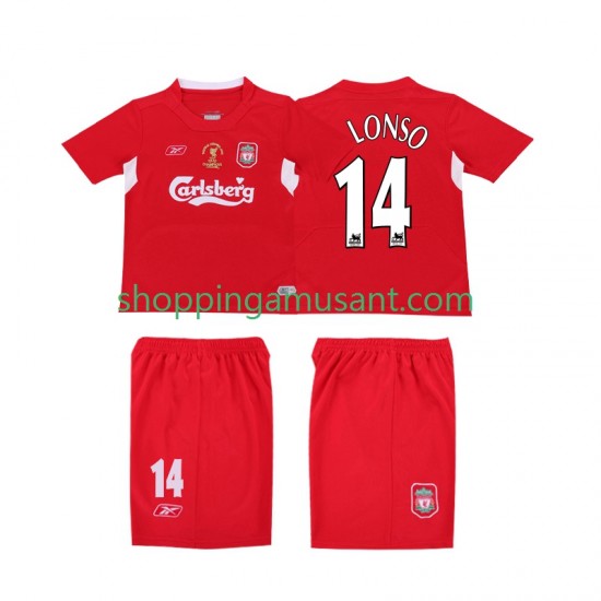 Maillot de Foot Liverpool ALONSO 14 LWP 2005 Rétro Homme Domicile 2004 Manche Courte