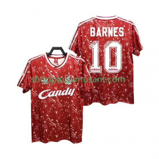 Maillot de Foot Liverpool BARNES 10 1989 1991 Rétro Homme Domicile Manche Courte