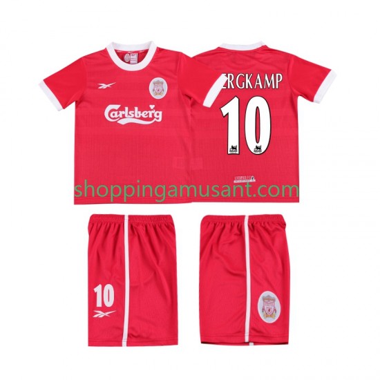 Maillot de Foot Liverpool BERGKAMP 10 LWP 1997 Rétro Enfant Domicile 1998 Manche Courte