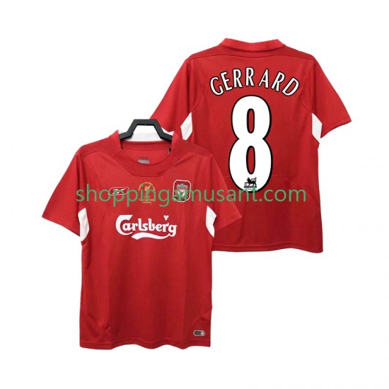 Maillot de Foot Liverpool GERRARD 8 2005 Rétro Homme Domicile 2004 Manche Courte