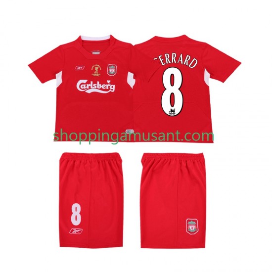 Maillot de Foot Liverpool GERRARD 8 LWP 2005 Rétro Homme Domicile 2004 Manche Courte
