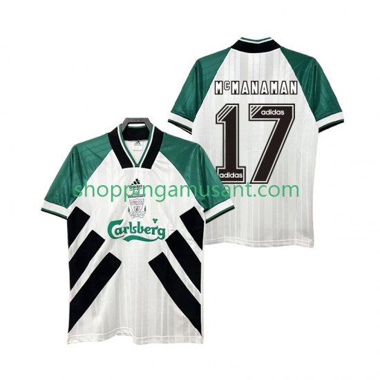 Maillot de Foot Liverpool MCMANAMAN 17 1993 1995 Rétro Homme Extérieur Manche Courte