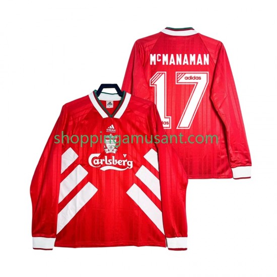 Maillot de Foot Liverpool MCMANAMAN 17 1993 1995 Rétro Homme Domicile Manche Longue