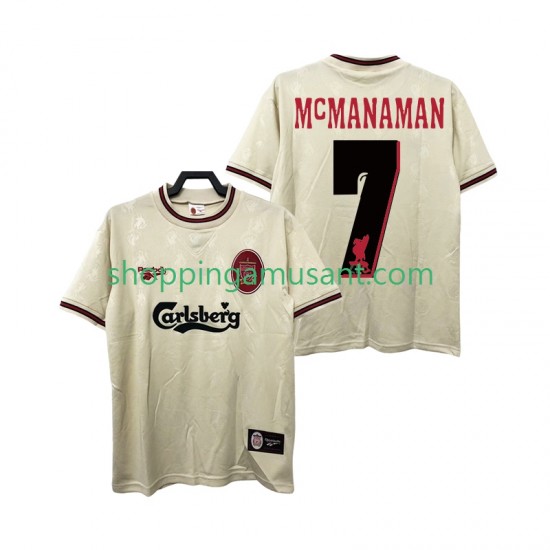 Maillot de Foot Liverpool MCMANAMAN 7 1996 1997 Rétro Homme Extérieur Manche Courte