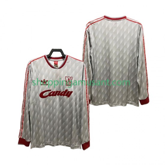 Maillot de Foot Liverpool 1989 1991 Rétro Homme Extérieur Manche Longue