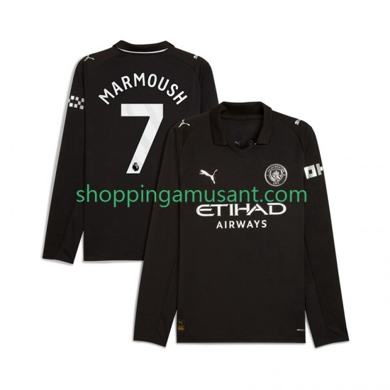 Maillot de Foot Manchester City Omar Marmoush 7 Homme Extérieur 2025-2026 Manche Longue