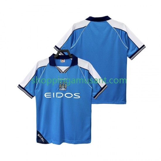 Maillot de Foot Manchester City 2001 Rétro Homme Domicile 1999 Manche Courte