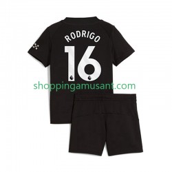 Maillot de Foot Manchester City Rodrigo Hernandez 16 Enfant Extérieur 2025-2026 Manche Courte