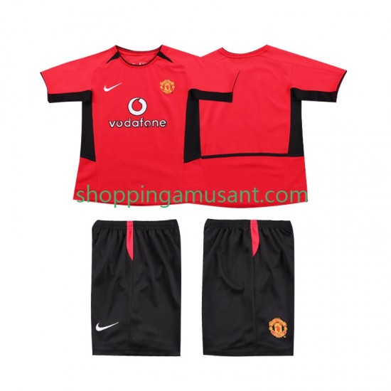 Maillot de Foot Manchester United Rétro Enfant Domicile 2004 2002 Manche Courte