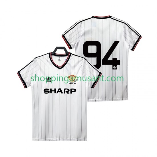 Maillot de Foot Manchester United 94 1983 1984 Rétro Homme Extérieur Manche Courte