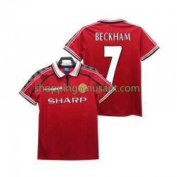 Maillot de Foot Manchester United BECKHAM 7 Rétro Homme Domicile 1999 1998 Manche Courte