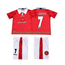Maillot de Foot Manchester United BECKHAM 7 1996 1997 Rétro Enfant Domicile Manche Courte