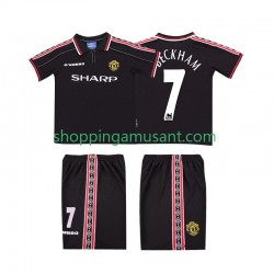Maillot de Foot Manchester United Beckham 7 Rétro Enfant Extérieur 1999 1998 Manche Courte