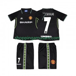 Maillot de Foot Manchester United Beckham 7 Rétro Enfant Neutre 1999 1998 Manche Courte