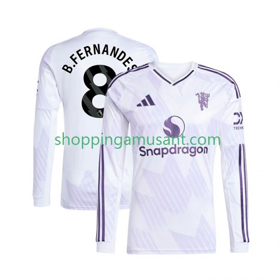 Maillot de Foot Manchester United Bruno Fernandes 8 Homme Extérieur 2025-2026 Manche Longue