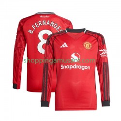 Maillot de Foot Manchester United Bruno Fernandes 8 Homme Domicile 2025-2026 Manche Longue