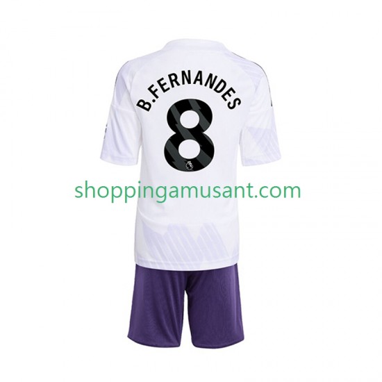 Maillot de Foot Manchester United Bruno Fernandes 8 Enfant Extérieur 2025-2026 Manche Courte