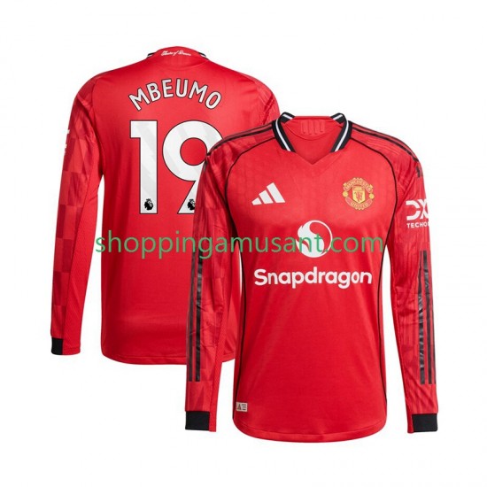 Maillot de Foot Manchester United Bryan Mbeumo 19 Homme Domicile 2025-2026 Manche Longue