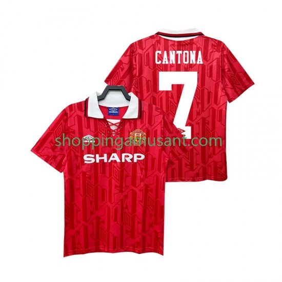 Maillot de Foot Manchester United CANTONA 7 1992 Rétro Homme Domicile 1994 Manche Courte