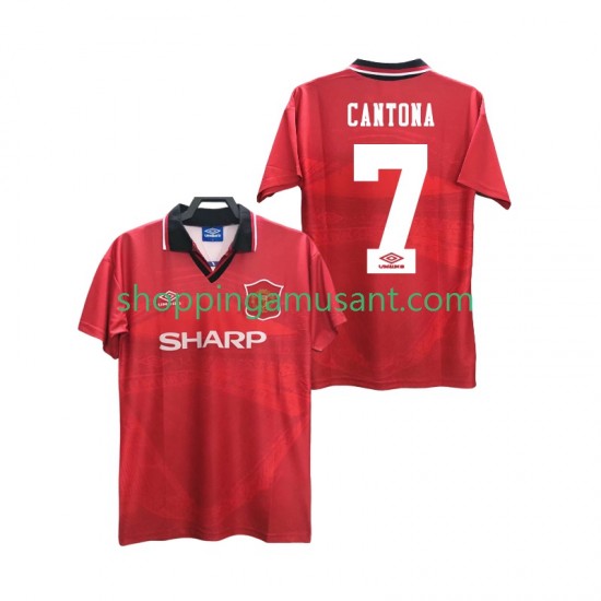 Maillot de Foot Manchester United CANTONA 7 1996 Rétro Homme Domicile 1994 Manche Courte