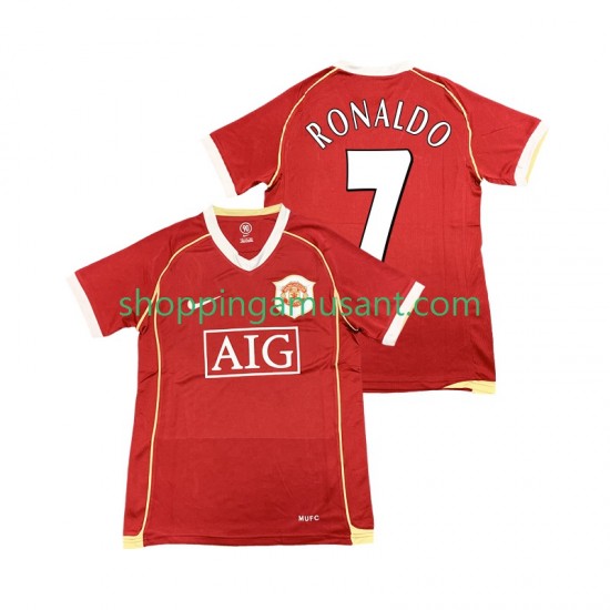 Maillot de Foot Manchester United Cristiano Ronaldo 7 2007 Rétro Homme Domicile 2006 Manche Courte