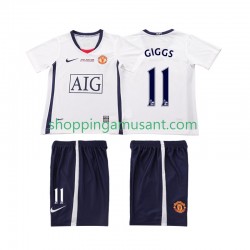 Maillot de Foot Manchester United GIGGS 11 Champions League 2009 Rétro Enfant Extérieur 2008 Manche Courte